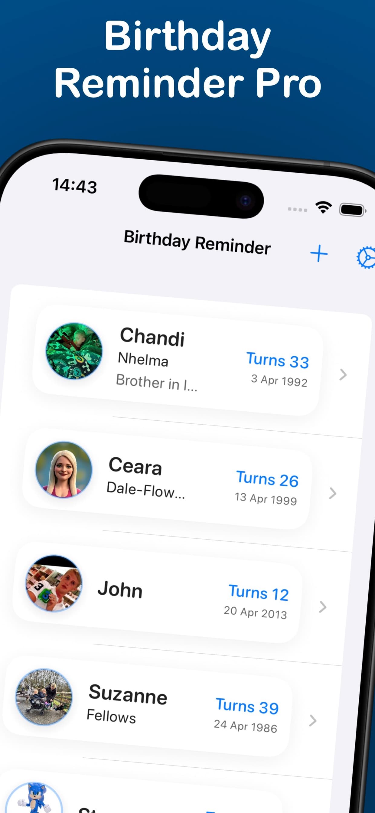 Birthday Reminder Pro screenshot