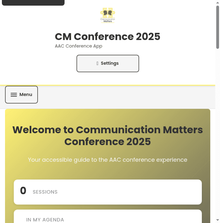 Conference App (Communication Matters) screenshot